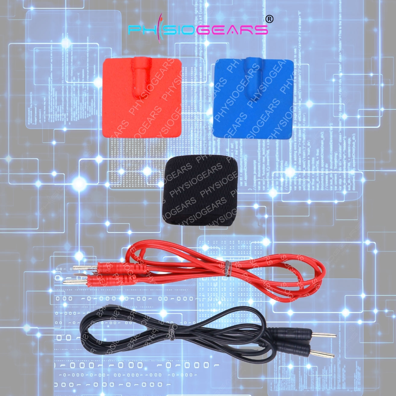 Muscle Stimulator 2 Pin Kit (2 Pin Wire, 2 Pads, 1 Velcro)