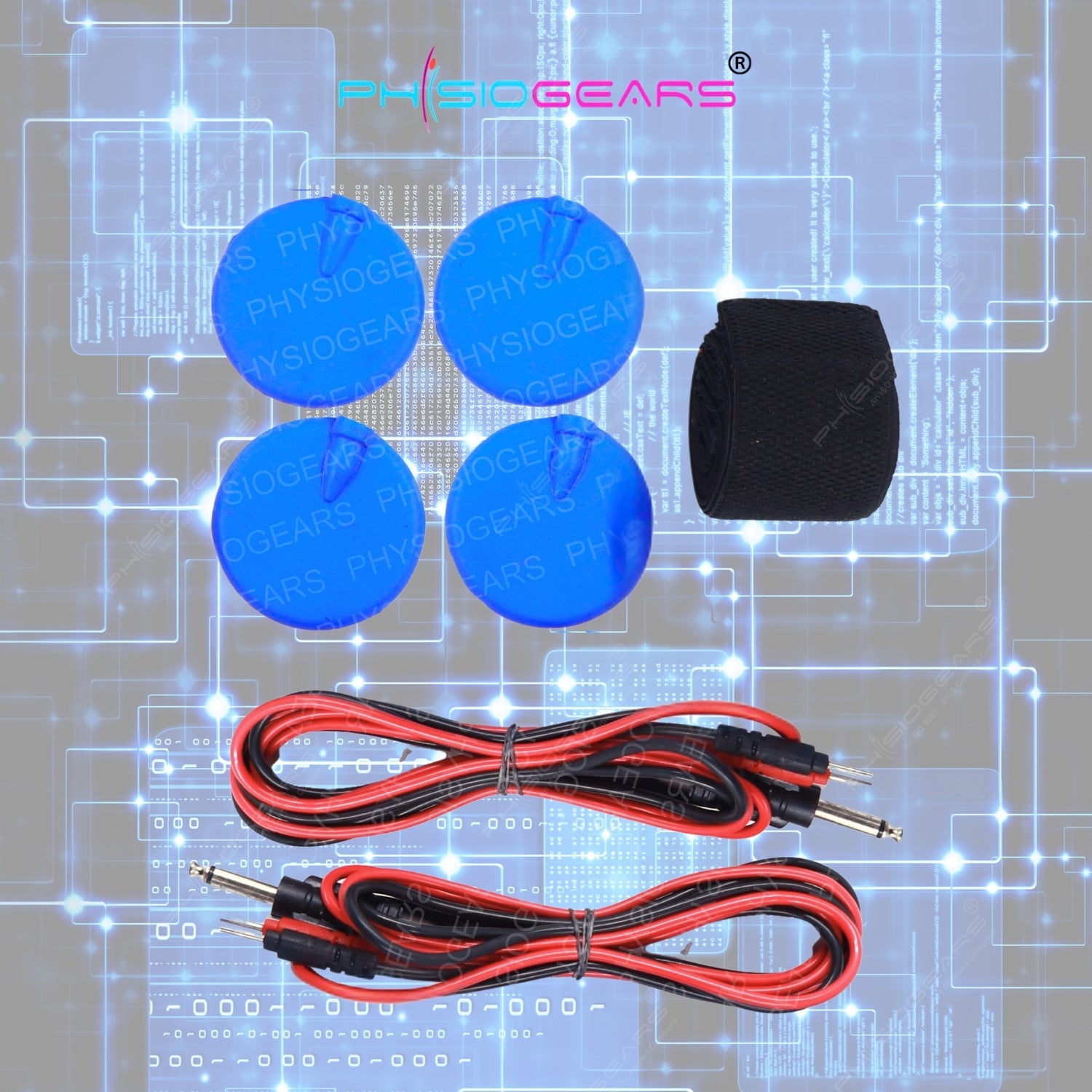 2 Channel Tens Kit (2 Wire, 4 Pads,1 Velcro)