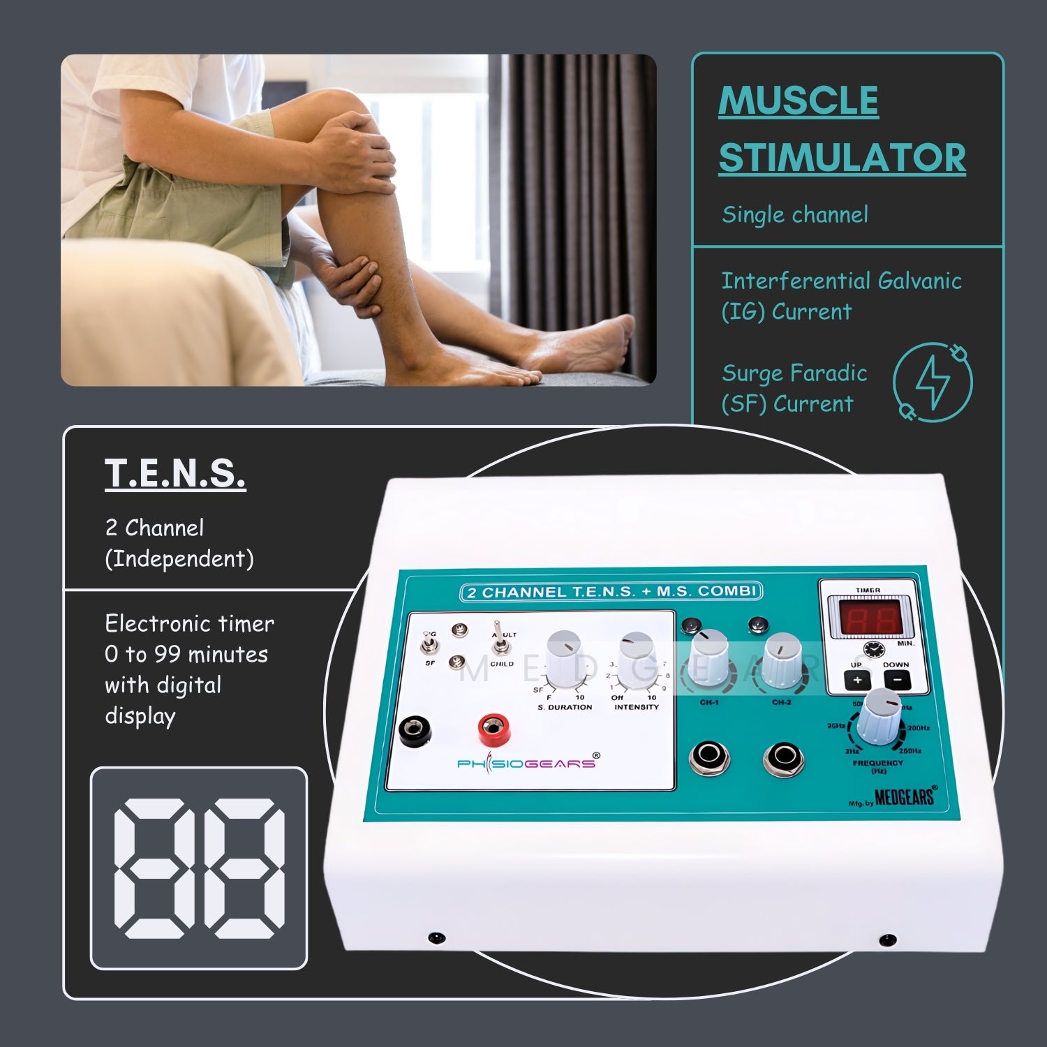 TENS +Muscle Stimulator Timer