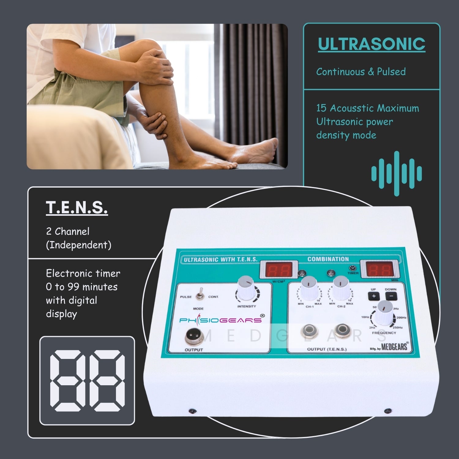 Ultrasonic + 2 Channel Tens