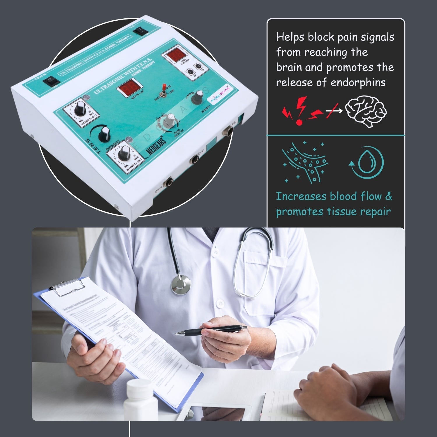 Ultrasonic + Tens 2 Channel